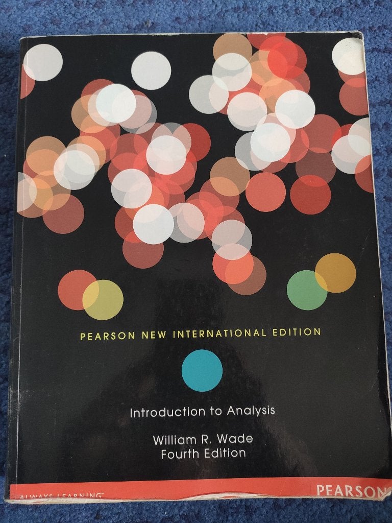Introduction to Analysis Pearson 4th Edition, Pearson, Ophalen of Verzenden, Beta, WO
