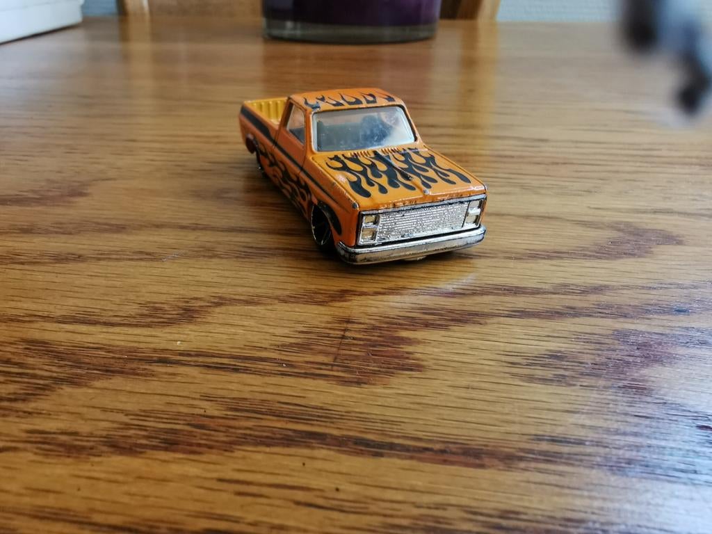Mattel Chevy Silverado Pick-up Truck met Vlammen, Ophalen of Verzenden, Gebruikt, Overige merken