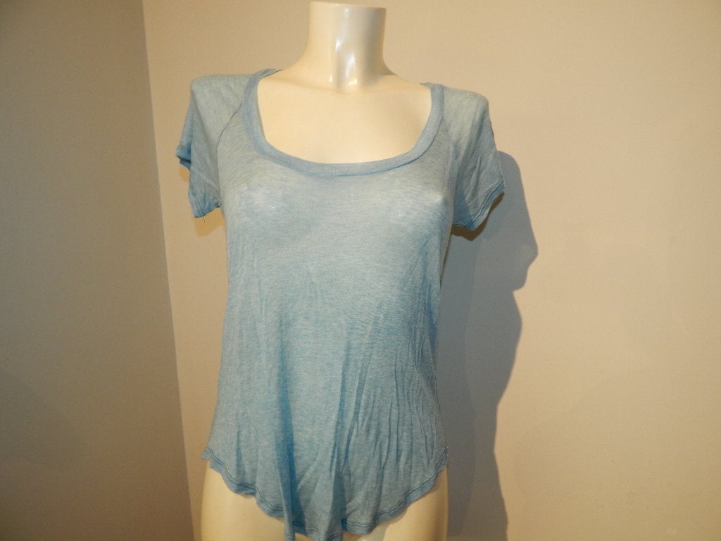 Isabel Marant etoile hemels blauw shirt oa zijde cashmere M, Korte mouw, Gedragen, Maat 38/40 (M), Isabel Marant