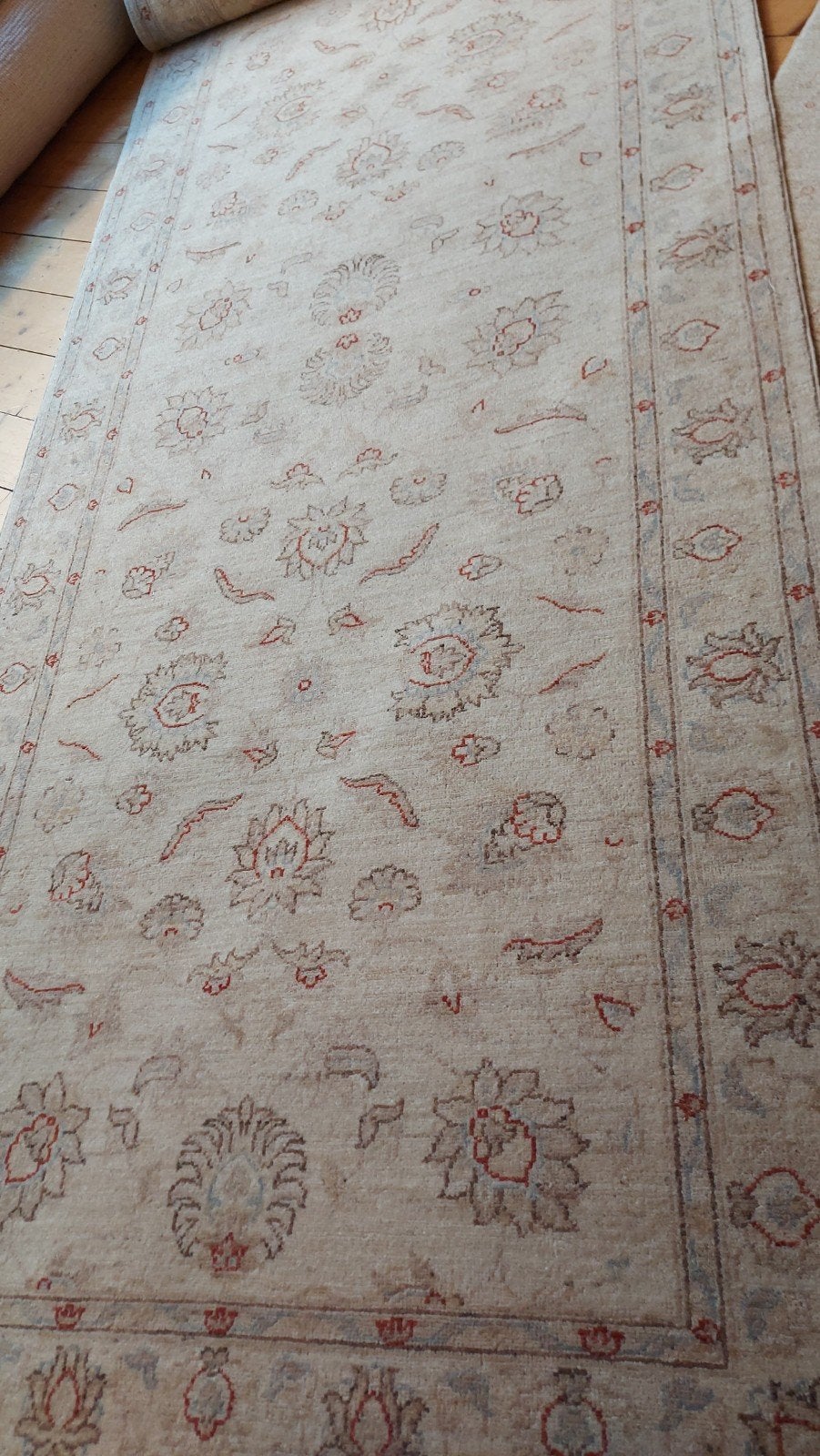Elegant Beige Vloerkleed ziegler 1.30x6.50 Korting 80%, 100 tot 150 cm, Blauw, Ophalen of Verzenden, Rechthoekig