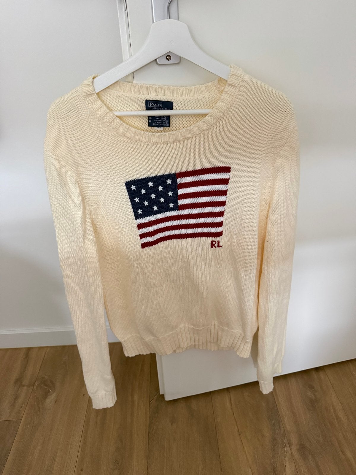Polo Ralph Lauren trui met Amerikaanse vlag, Ophalen of Verzenden, Zo goed als nieuw, Maat 46/48 (XL) of groter, Beige