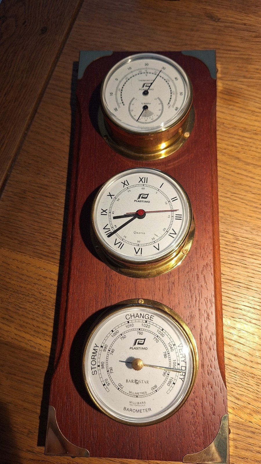 Plastimo Weerstation met Barometer, Thermometer en Klok, Ophalen of Verzenden, Gebruikt, Weerstation