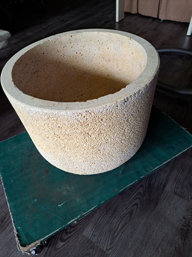 Plante pot, Tuin en Terras, Ophalen, Steen, Rond, Zo goed als nieuw