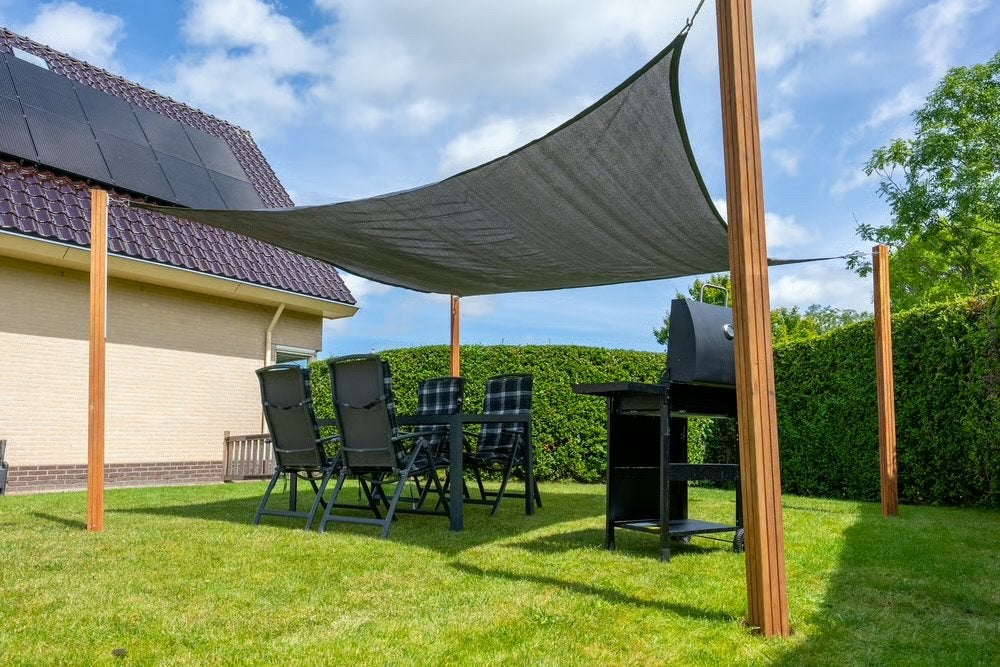 Schaduwdoek 600x600 cm - Antraciet, Tuin en Terras, Schaduwdoeken, Ophalen, Zo goed als nieuw