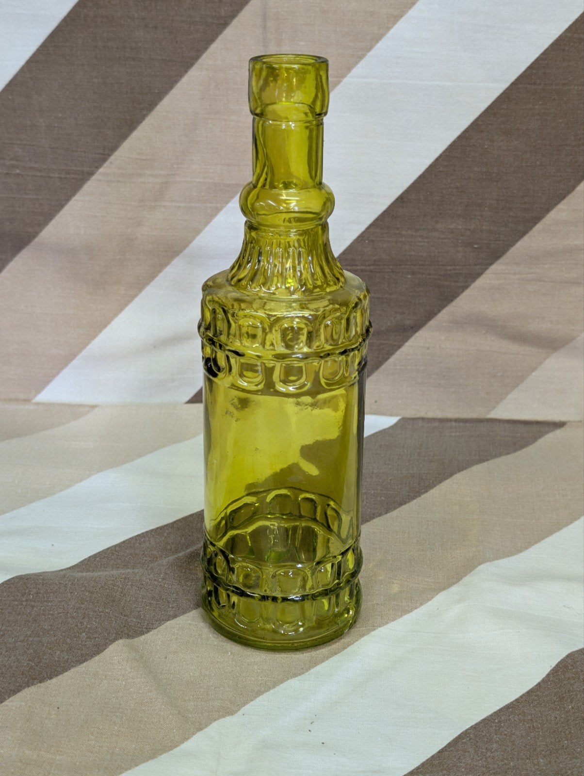 Vintage Groene Glazen Fles - Decoratieve Vaas, Ophalen of Verzenden