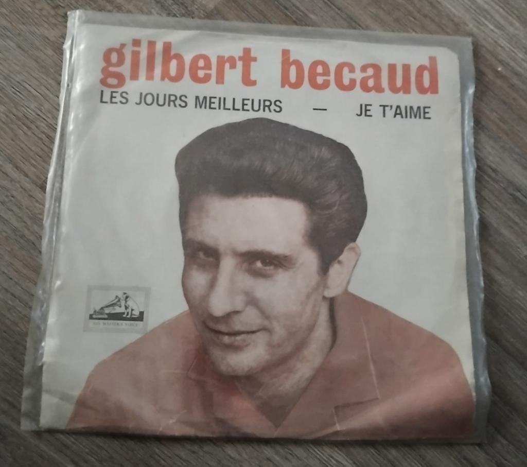 Gilbert Bécaud - Les Jours Meilleurs / Je T'aime, Cd's en Dvd's, Vinyl Singles, Ophalen of Verzenden, Gebruikt, Pop
