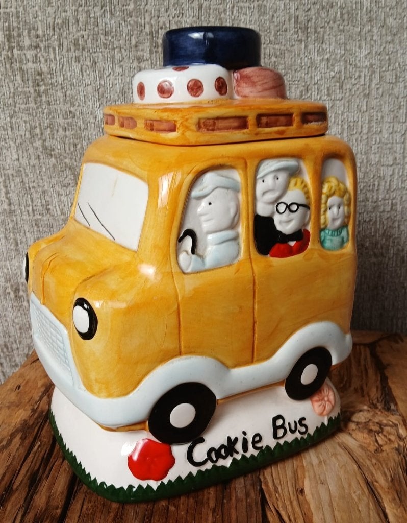 Schoolbus koekjes pot Cookie bus Cookie jar, Keramiek, Overige typen, Ophalen of Verzenden, Zo goed als nieuw