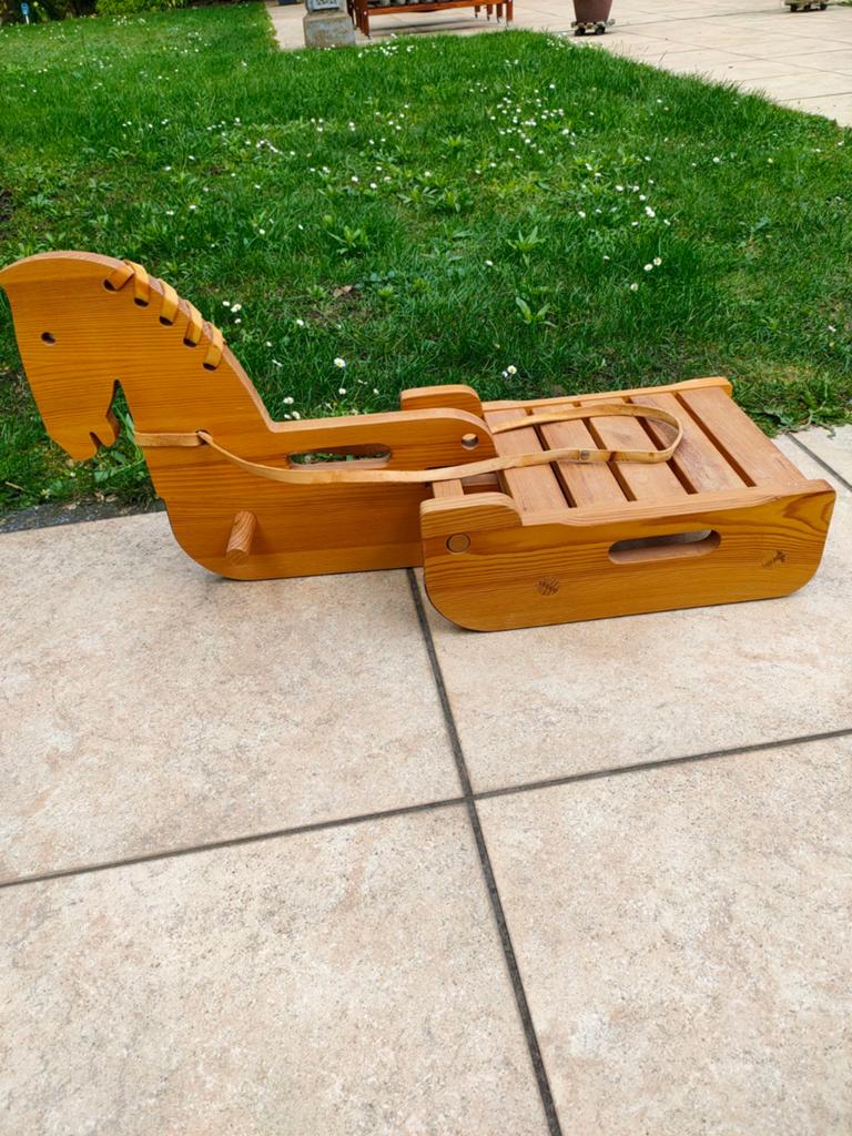 Bijzondere houten kinder slee - decoratief & functioneel, Kinderen en Baby's, Speelgoed | Buiten | Sleeën, Ophalen of Verzenden
