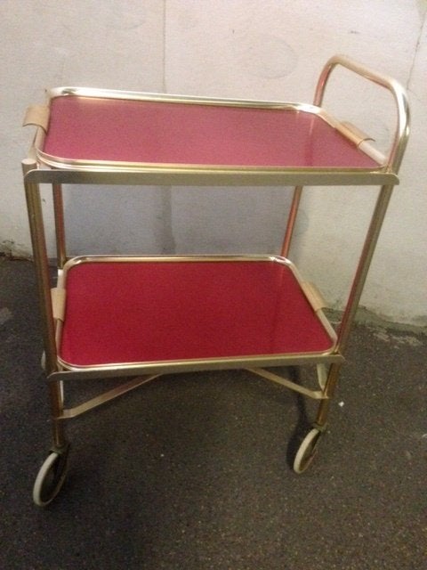 Vintage /retro serveerwagen periode '50 / '70, Antiek en Kunst, Ophalen, Overige typen, Metaal, Beweegbaar