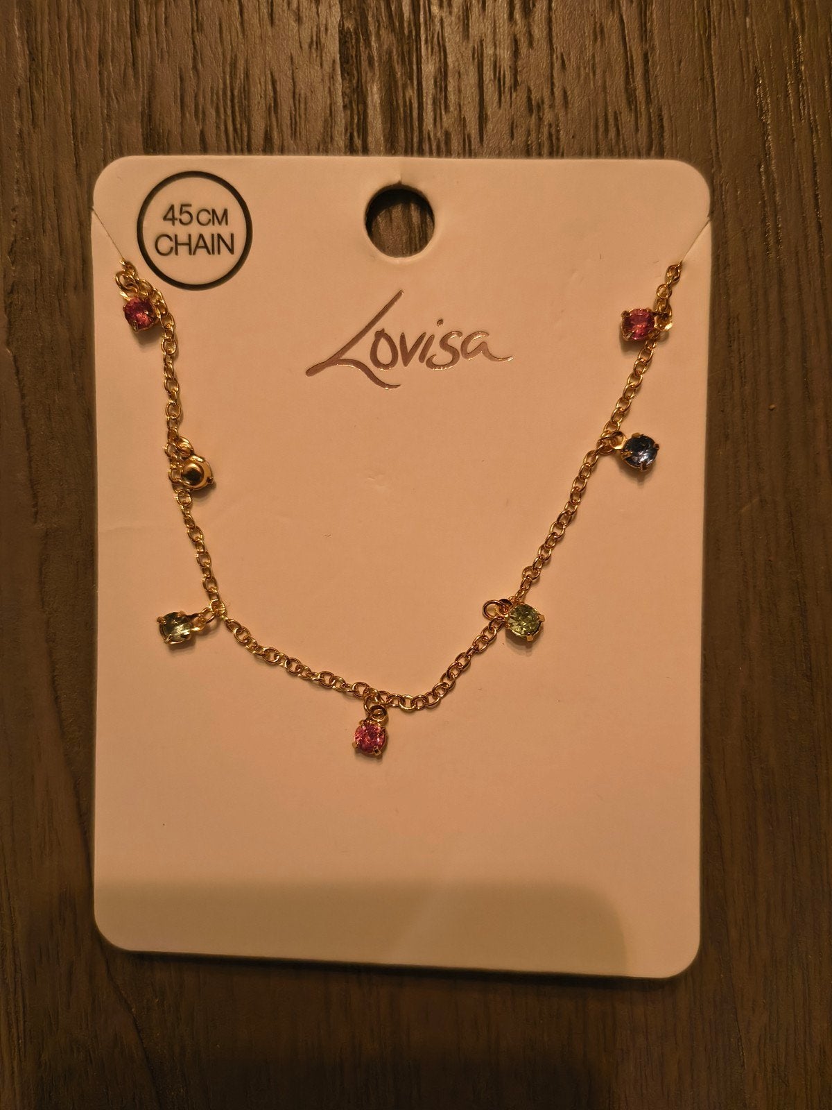 Lovisa ketting met gekleurde steentjes - 45cm NIEUW, Overige materialen, Nieuw, Ophalen of Verzenden, Met edelsteen