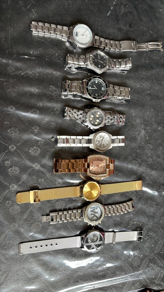 9 heren en dames horloges, Ophalen of Verzenden, Gebruikt, Staal, Overige merken