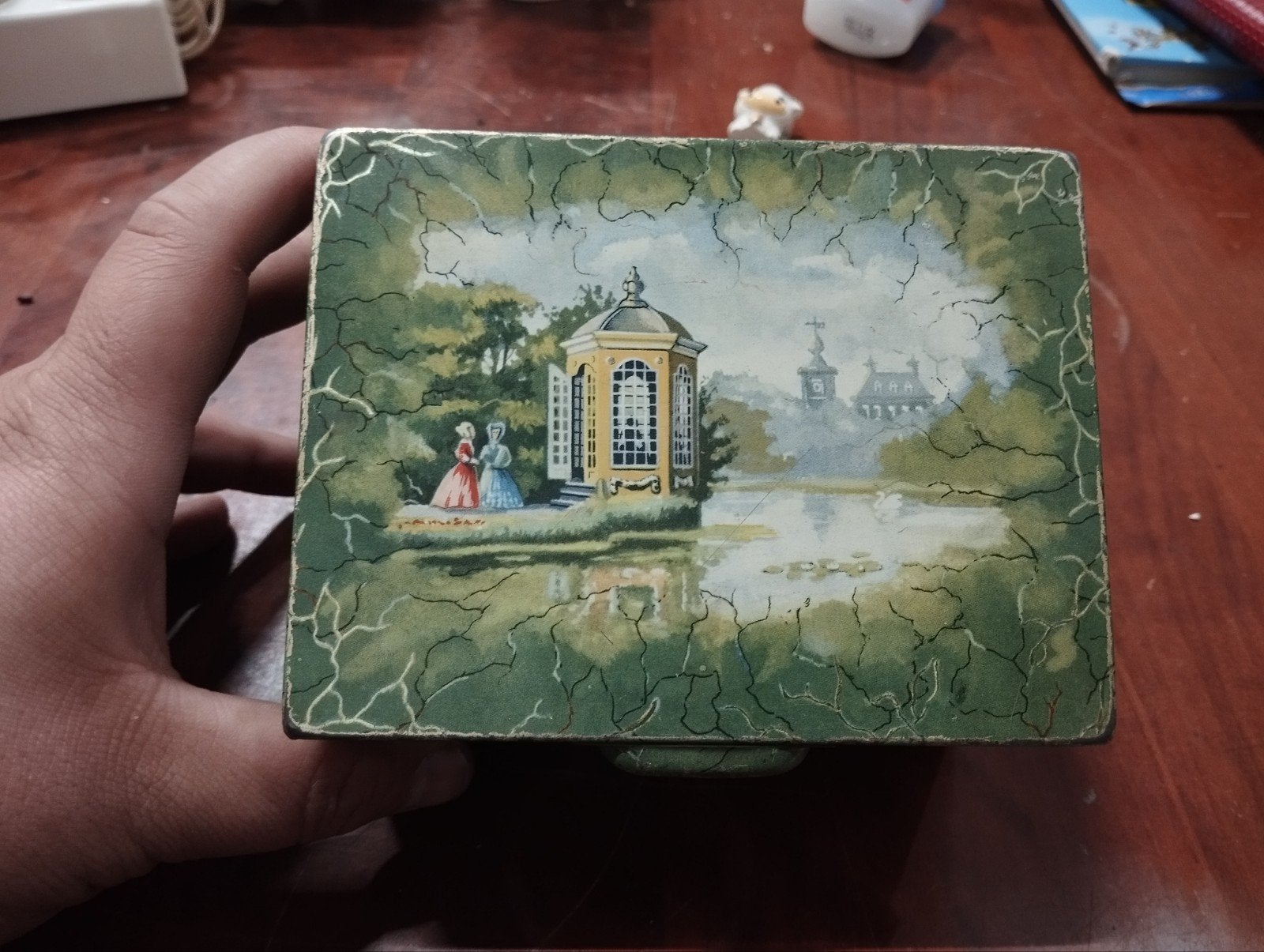 Brocante DE Opbergbox met Pootjes - 13x10x7 cm, Ophalen of Verzenden