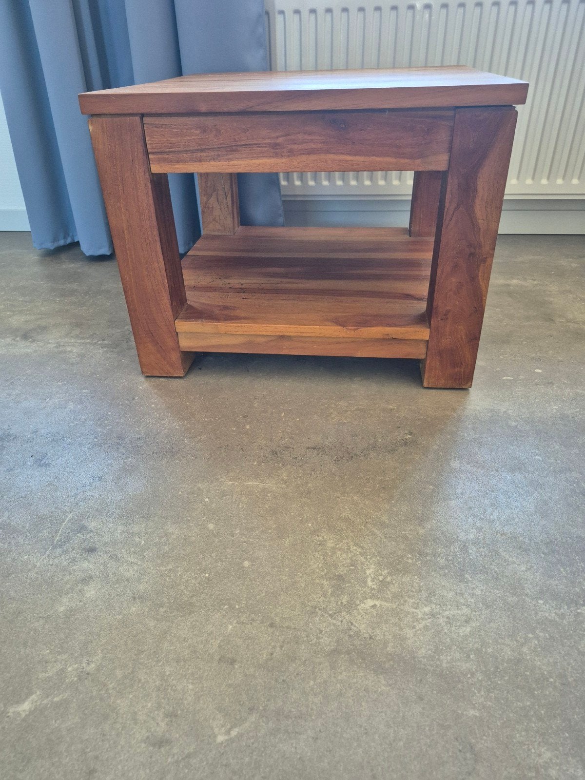 Teakhouten Salon- of Bijzettafel 60x60 cm, Ophalen, Gebruikt, 50 tot 100 cm, 50 tot 100 cm