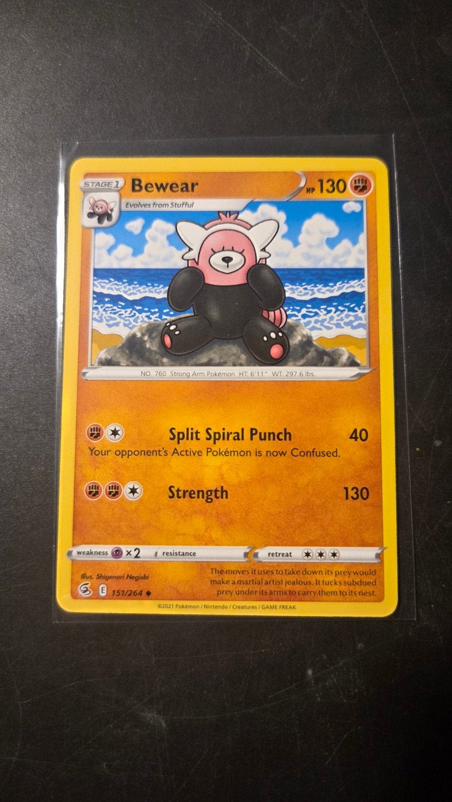 Bewear 151/264 - Fusion Strike Pokémon Kaart, Verzenden, Zo goed als nieuw, Losse kaart