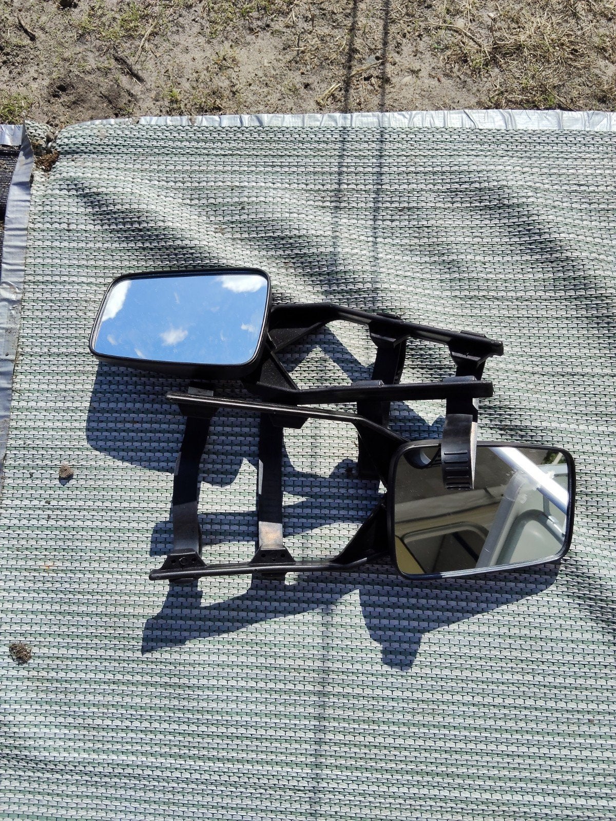 Set van 2 caravan/camper opzetspiegels, Caravans en Kamperen, Ophalen of Verzenden, Gebruikt