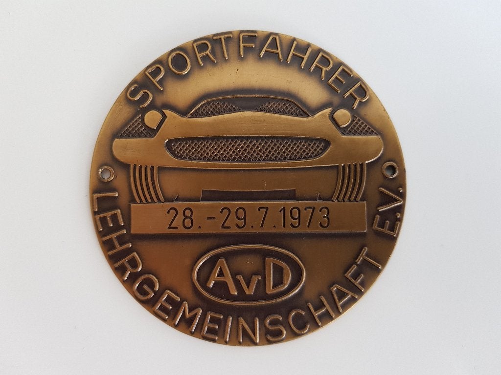 Zeldzame Vintage AvD 'Sportfahrer' Rallye Plaquette (1973), Verzamelen, Automerken, Motoren en Formule 1, Ophalen of Verzenden