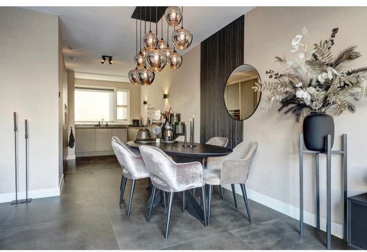 Eetkamertafel met 6 stoelen, Ophalen, Gebruikt, 200 cm of meer, 50 tot 100 cm