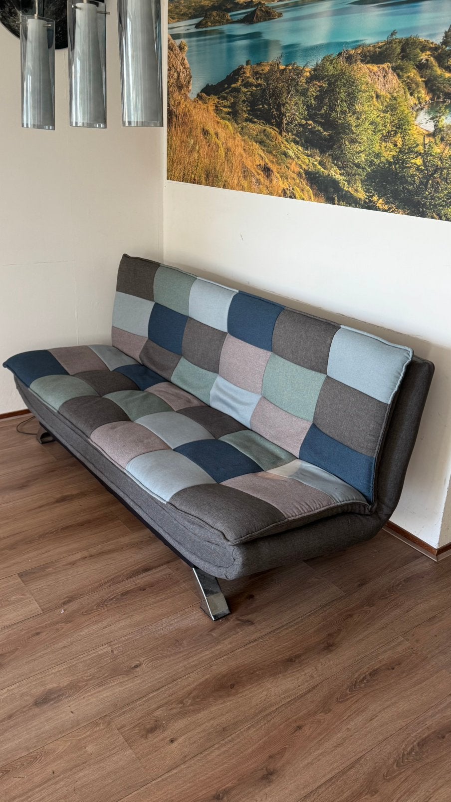 Slaapbank sleeper sofa, Ophalen, Zo goed als nieuw, Twijfelaar, Blauw