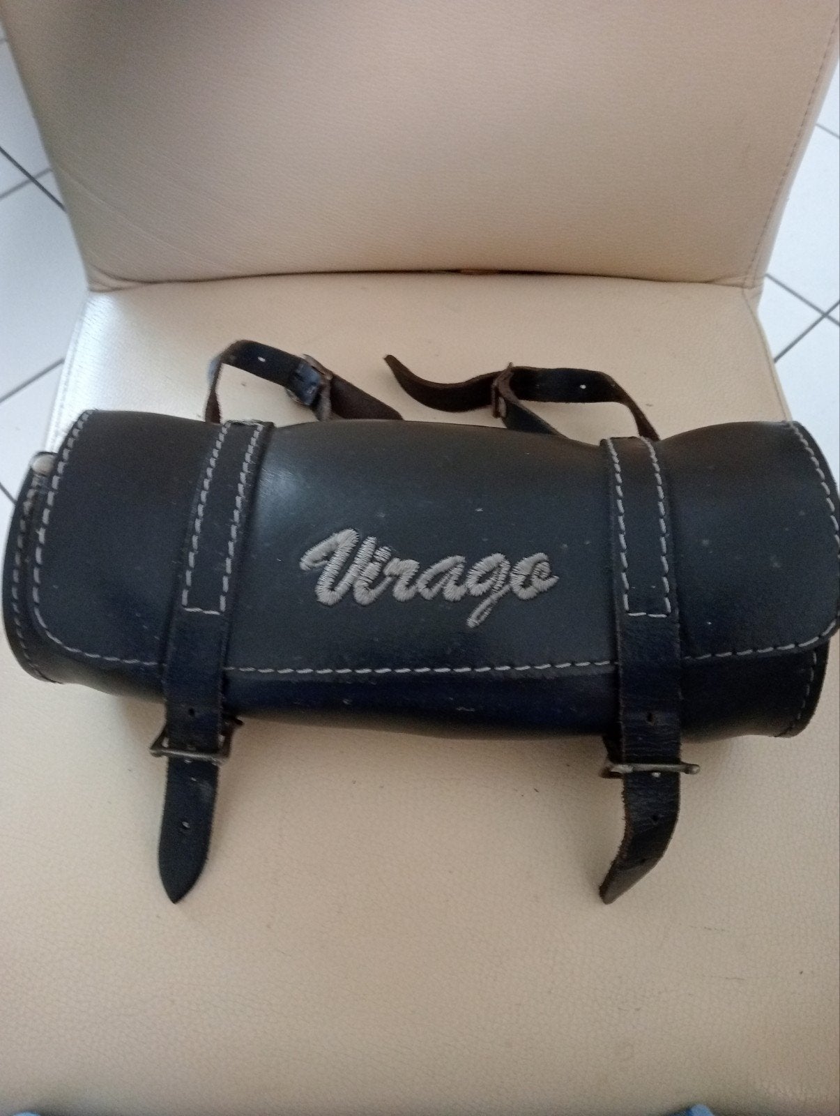 Originele lederen Yamaha Virago toolbag, Ophalen, Gebruikt
