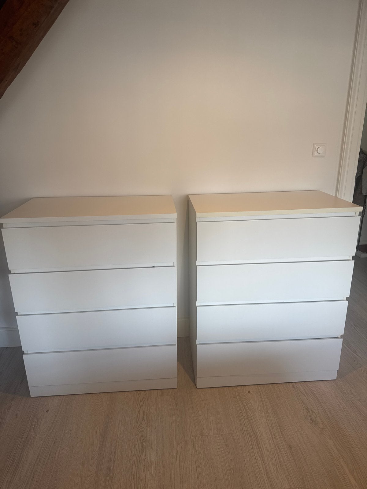 2x IKEA MALM ladekast wit - 4 lades per kast, Ophalen, Gebruikt, 50 tot 100 cm, 3 of 4 laden