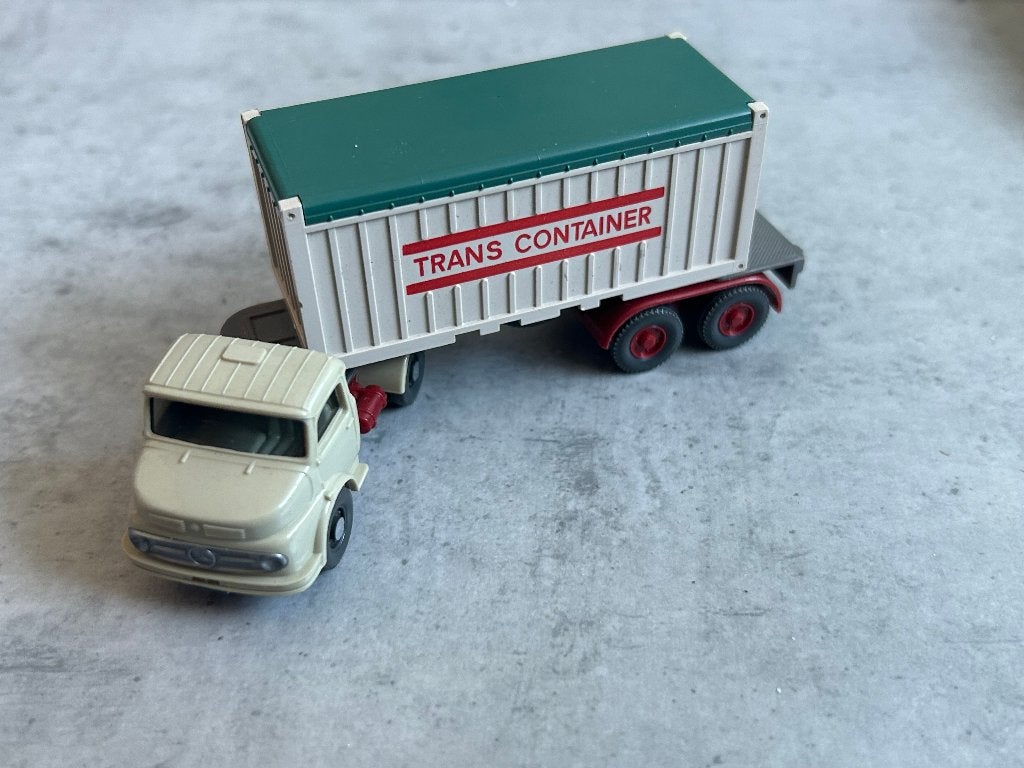 Wiking Mercedes-Benz LS 1413 Rundhauber + trans container, Ophalen of Verzenden, Zo goed als nieuw, Bus of Vrachtwagen, Wiking