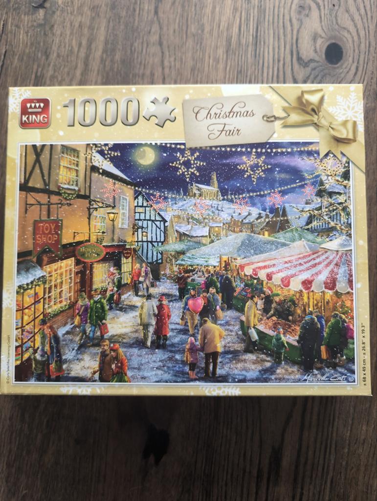 King Legpuzzel 1000 stukjes - Christmas Fair, Ophalen of Verzenden, 500 t/m 1500 stukjes, Gebruikt, Legpuzzel