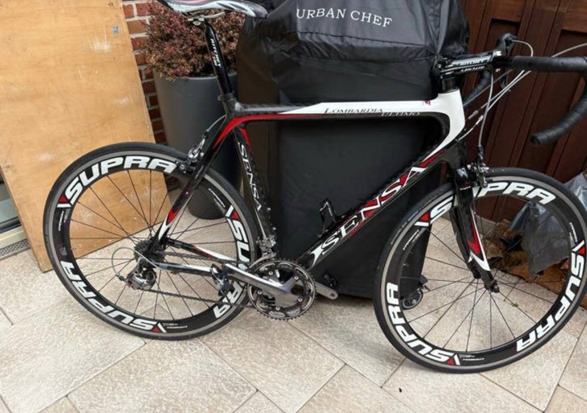 Sensa racefiets 56frame met carbon frame en carbon wielen, Overige merken, 28 inch, Gebruikt, Velgrem