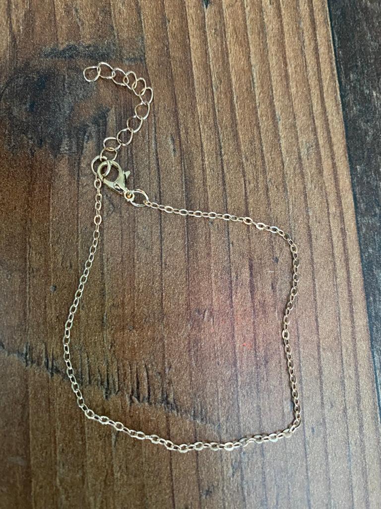 Gouden enkelbandje verstelbaar, Sieraden, Tassen en Uiterlijk, Enkelbandjes en Enkelkettinkjes, Ophalen of Verzenden, Nieuw, Overige materialen