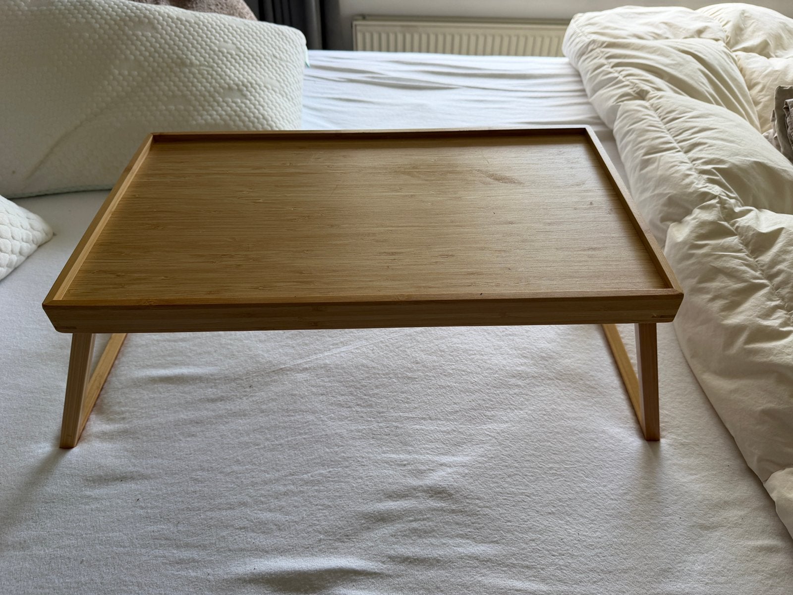 IKEA Bedienblad/Laptoptafel van bamboe Ikea Resgods, Ophalen, Minder dan 45 cm, Nieuw, 55 tot 75 cm