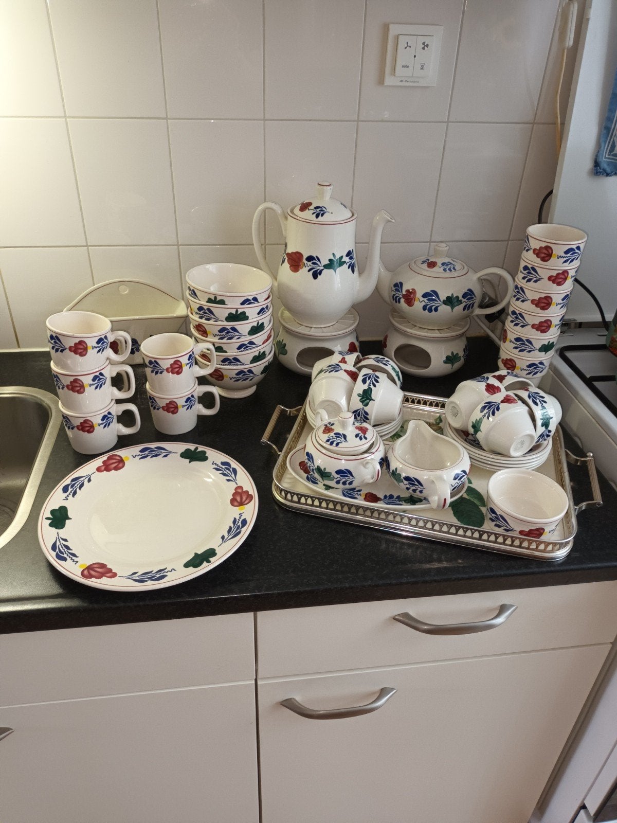 BOERENBONT SERVIES, Ophalen of Verzenden, Aardewerk, Schaal of Schalen