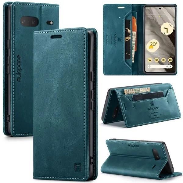Luxe Flip Case met Kaarthouder voor Google Pixel 7 _ Blauw, Verzenden, Nieuw, Hoesje of Tasje
