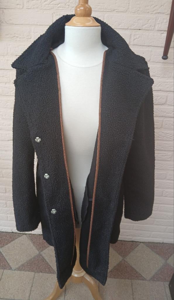 Dames winter / tussen jas- zwarte teddy - Esmara - Maat 46, Zwart, Maat 46/48 (XL) of groter, Gedragen, Esmara