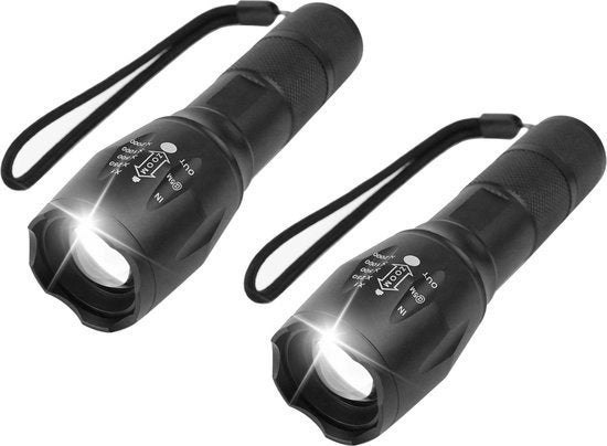 Militaire zaklamp 1000 lumen met zoom – 2 stuks, Ophalen of Verzenden, Nieuw, Batterij