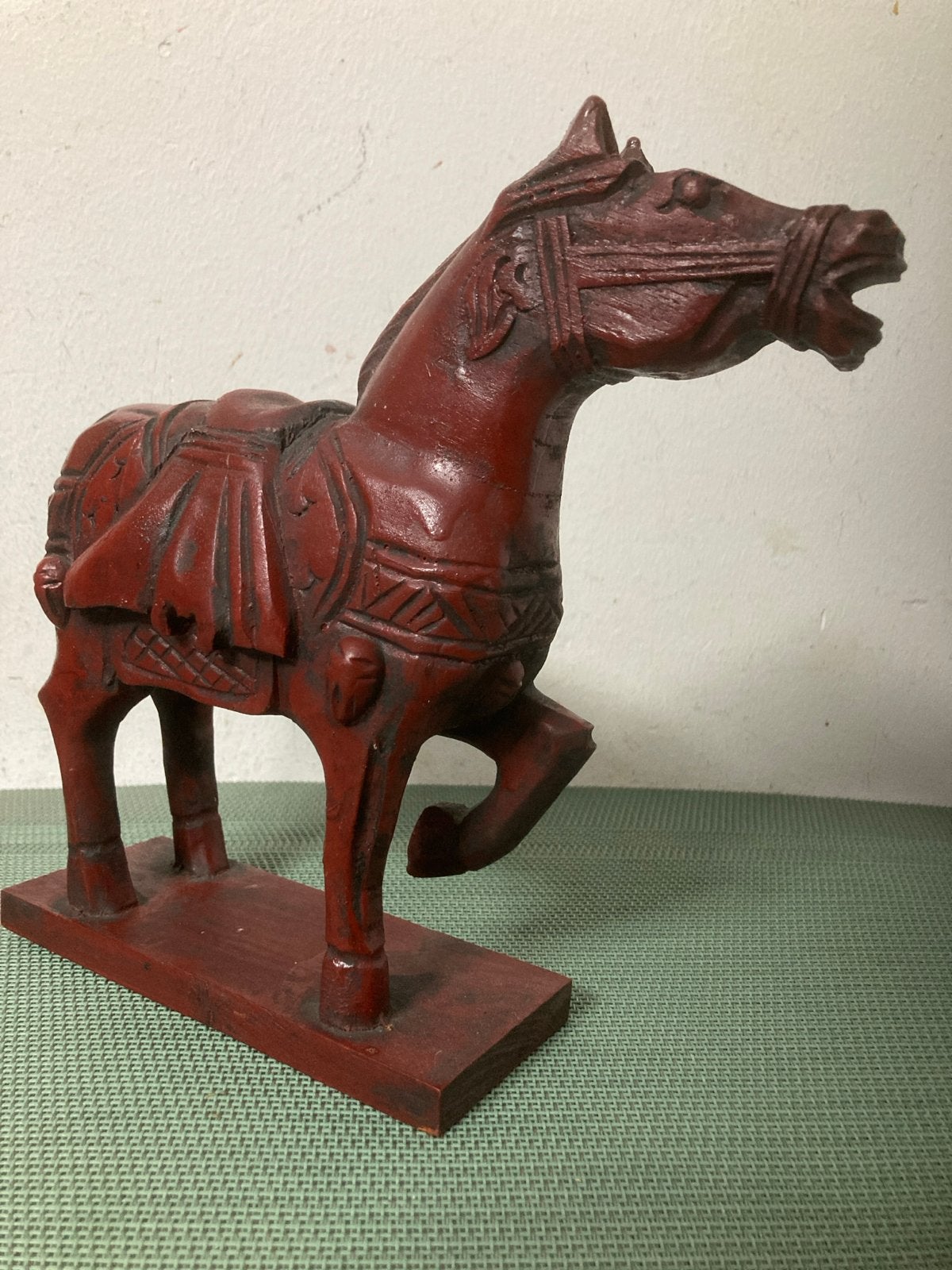 Houten Tang paard - 18 cm hoog, 20x6 cm breed, Minder dan 20 cm, Ophalen of Verzenden, Zoogdier, Beeld