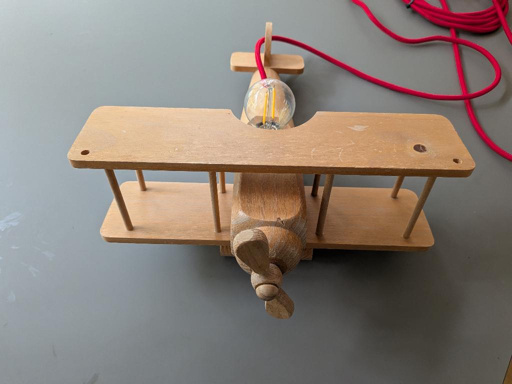 Vliegtuig lamp hout, Ophalen, Gebruikt, Lamp