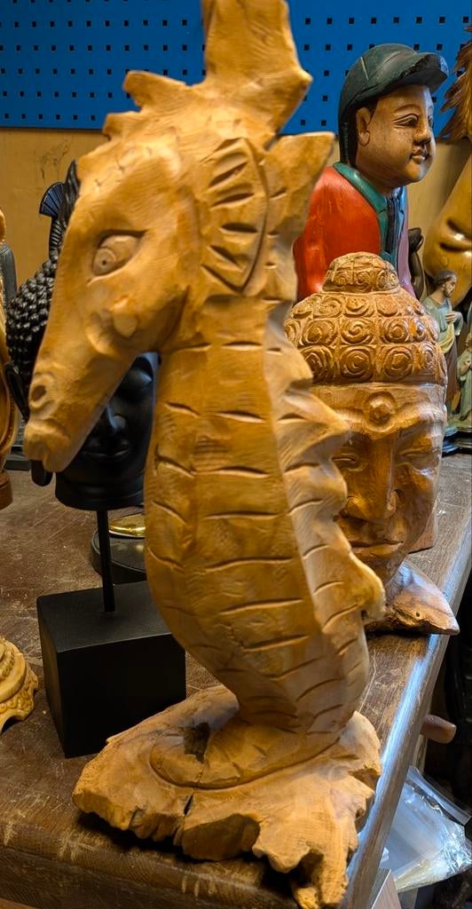 Hout kunst, Ophalen of Verzenden, Zo goed als nieuw, Hout, Dierenbeeld
