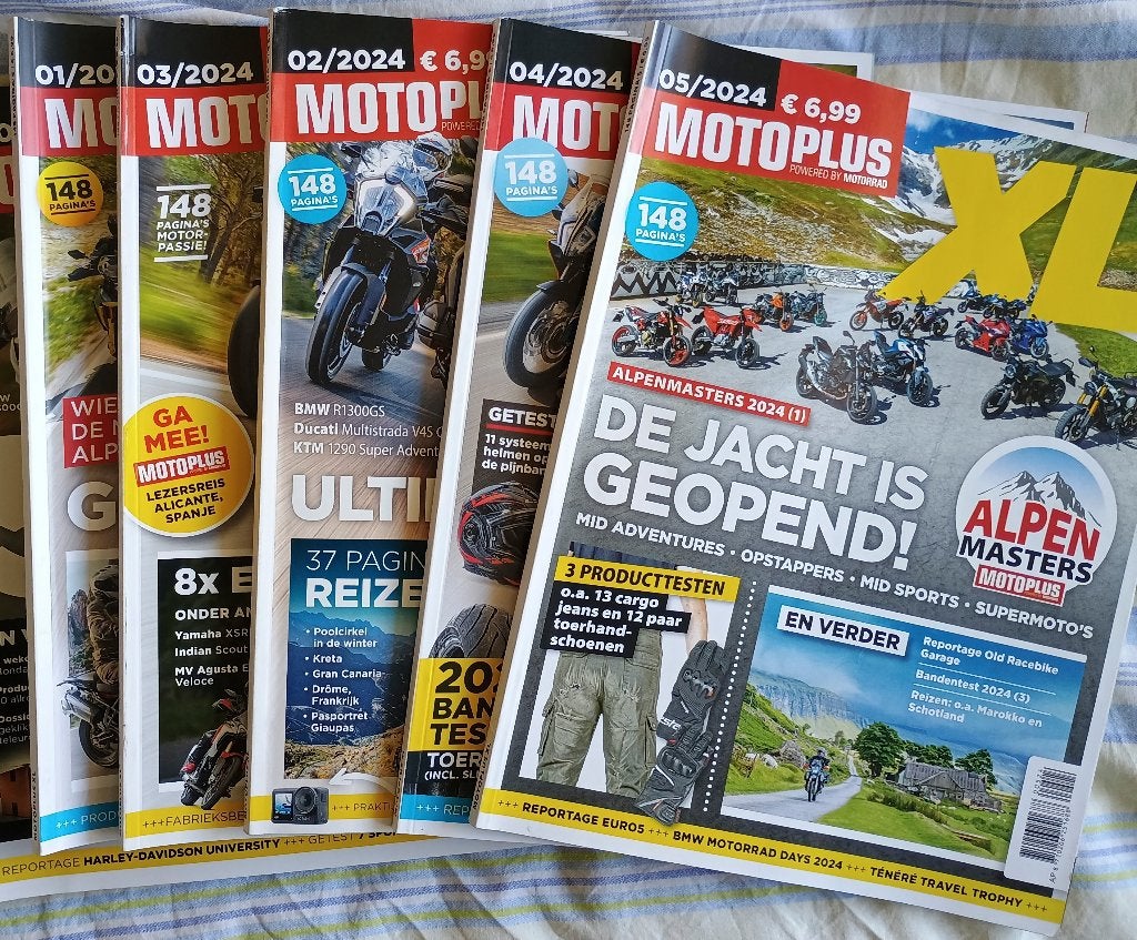 Moto Plus XL tijdschriften 2024 1-5 uit 2024, Ophalen of Verzenden, Gelezen, Motoplus, Algemeen