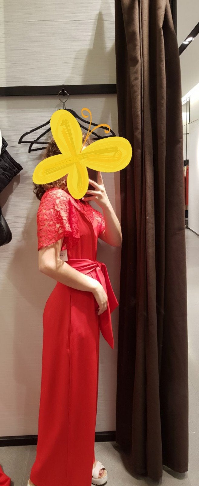 Jumpsuit, Zara, XS, rood, met kant, Kleding | Dames, Zara, Ophalen of Verzenden, Zo goed als nieuw, Maat 34 (XS) of kleiner