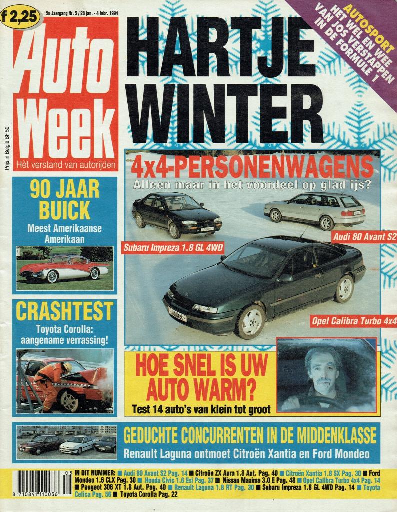 Autoweek 1994 nr. 5 (o.a. Citroën Xantia & Renault Laguna), Verzenden, Gelezen, Algemeen