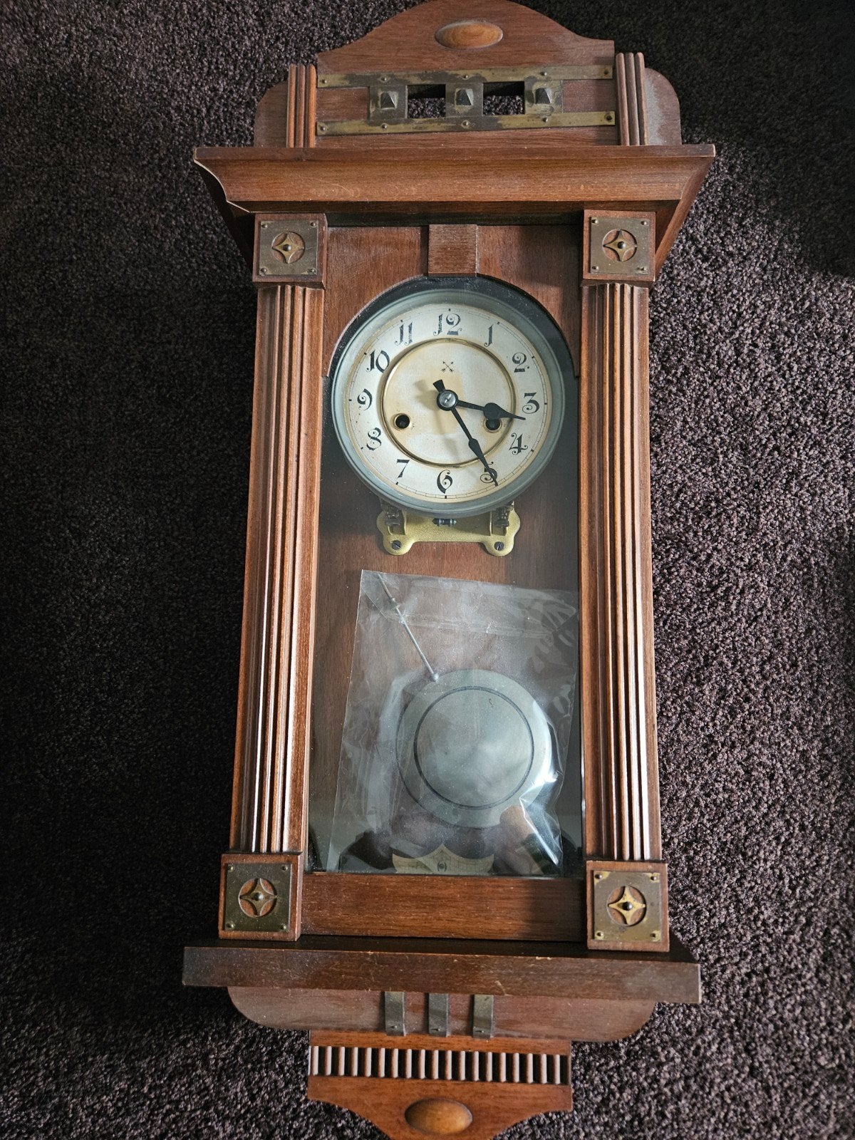 Oude houten hangklok - Decoratieve wandklok, Antiek en Kunst, Ophalen