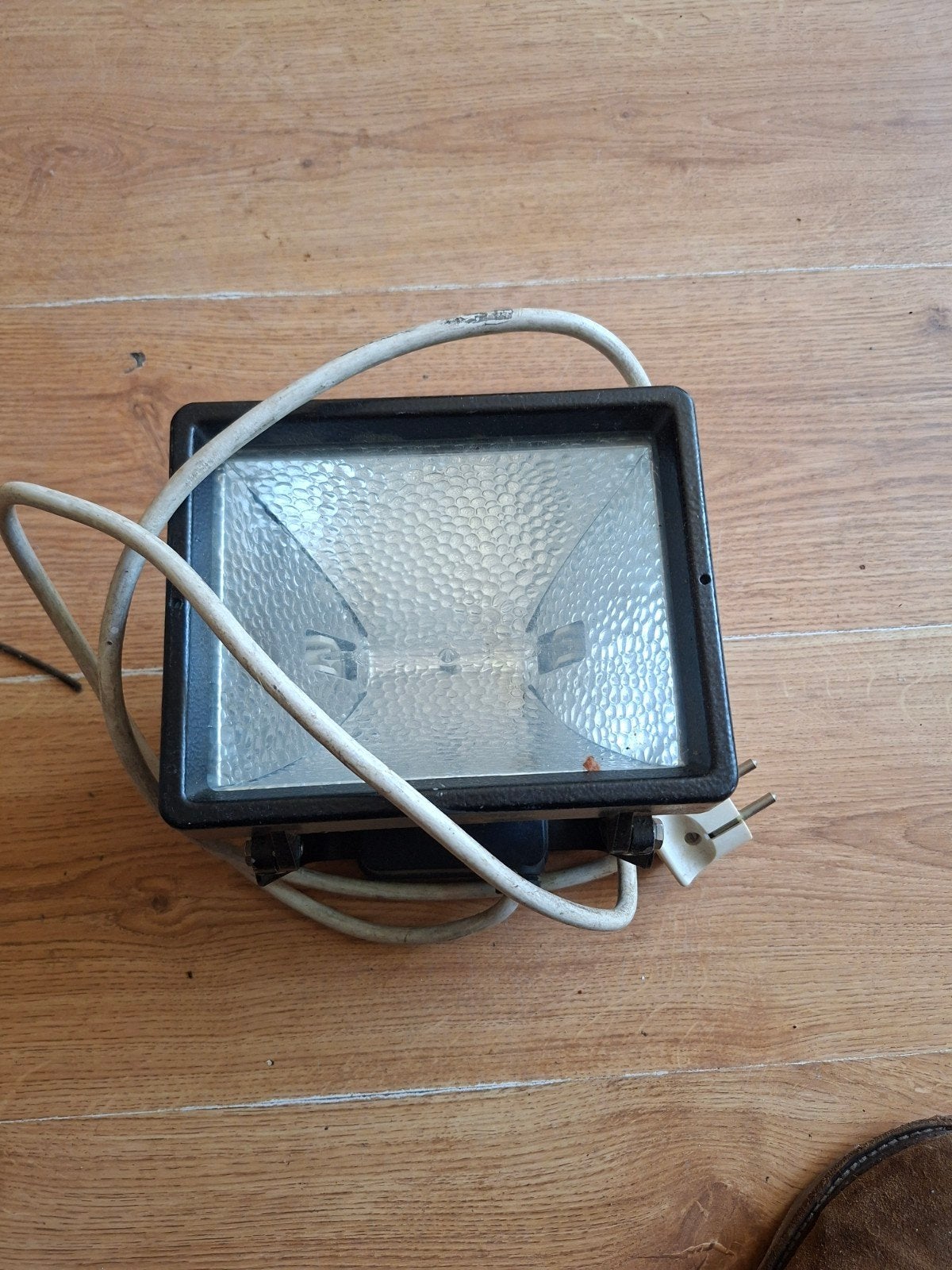 Vintage Zwarte Halogeen Bouwlamp / Werkspot, Overige merken, Gebruikt, Zwart, Industrieel