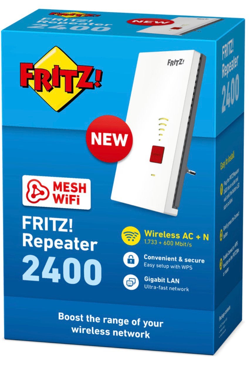 Fritz!  Repeater 2400 wifi versterker, Ophalen of Verzenden, Zo goed als nieuw