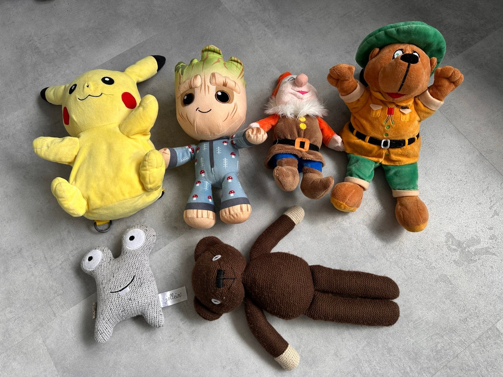 Diverse Knuffels:Pikachu,Beertje mr. Bean,Bollo Beer en meer, Gebruikt, Geel, Beer, Ophalen of Verzenden