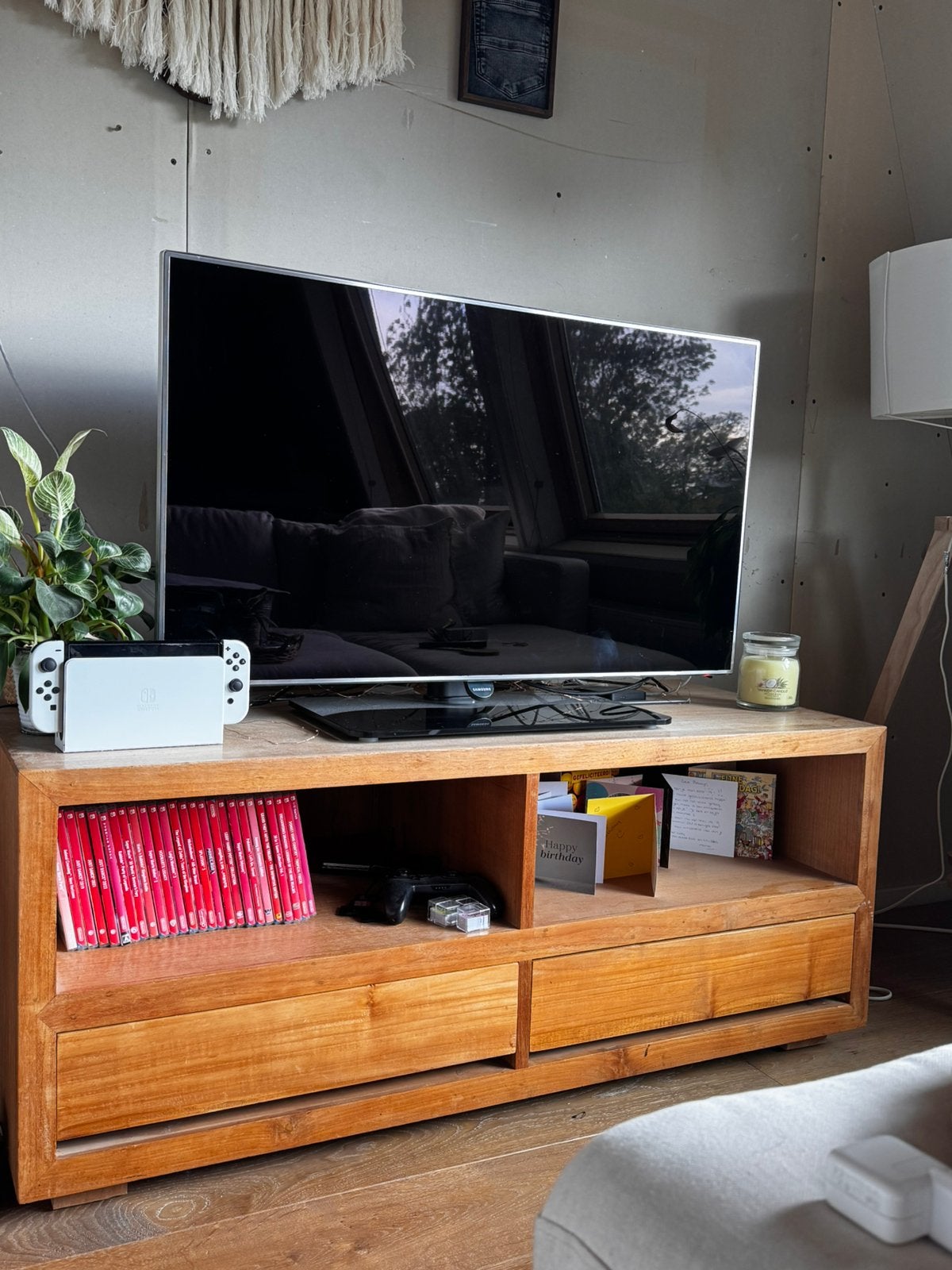 Houten tvkast, Ophalen, 50 tot 100 cm, Zo goed als nieuw, Minder dan 100 cm