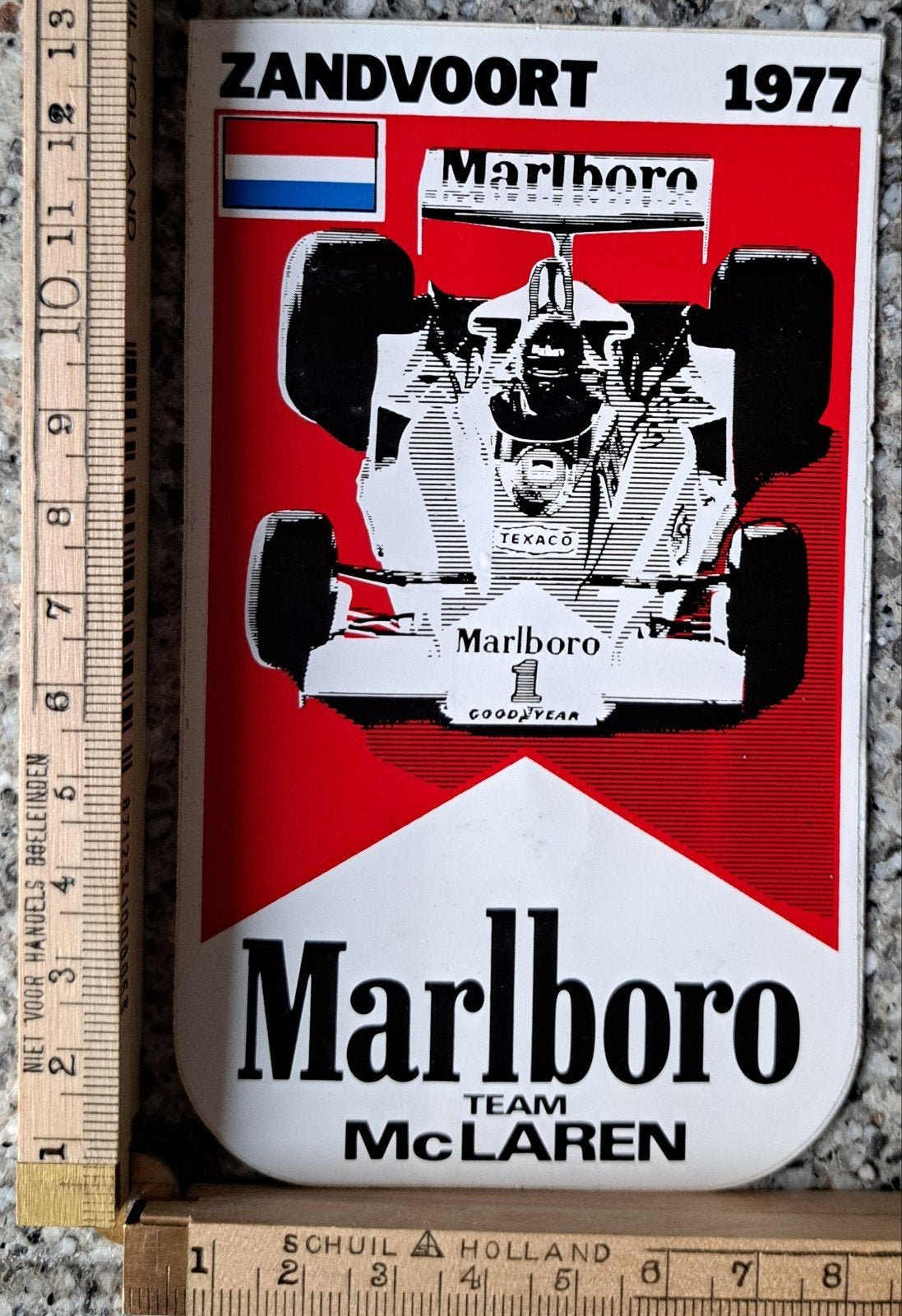 Vintage sticker team McLaren Marlboro Formule 1 1977, Ophalen of Verzenden, Zo goed als nieuw, Auto's