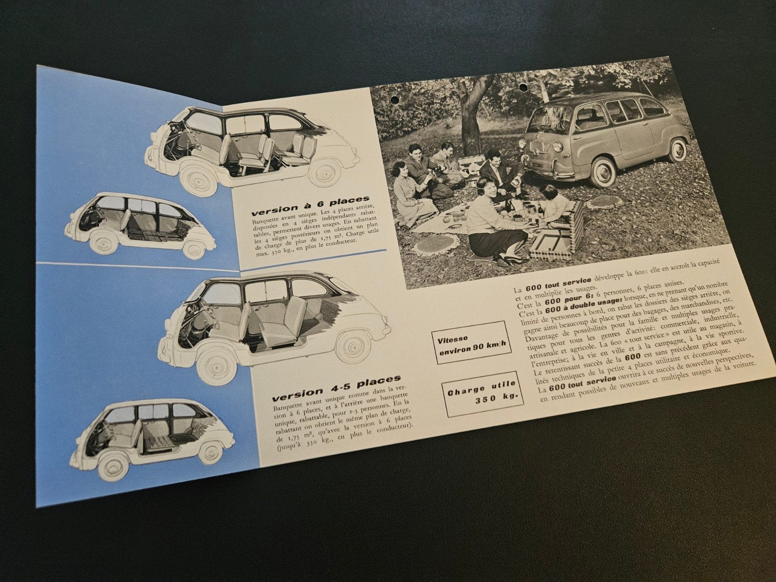 Leaflet Fiat 600 Multipla, Ophalen of Verzenden, Zo goed als nieuw, Overige merken