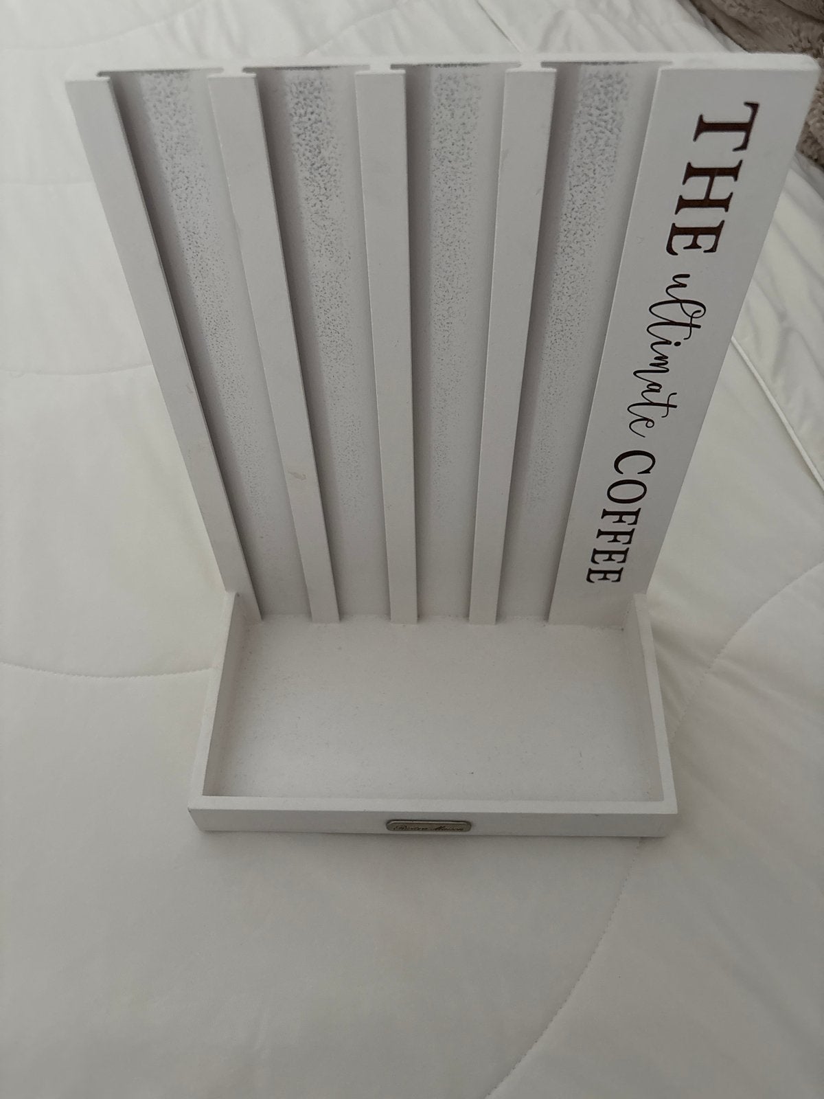 Riviera Maison koffiecuphouder 'The Ultimate Coffee', Hout, Ophalen of Verzenden, Wit, Riviera Maison