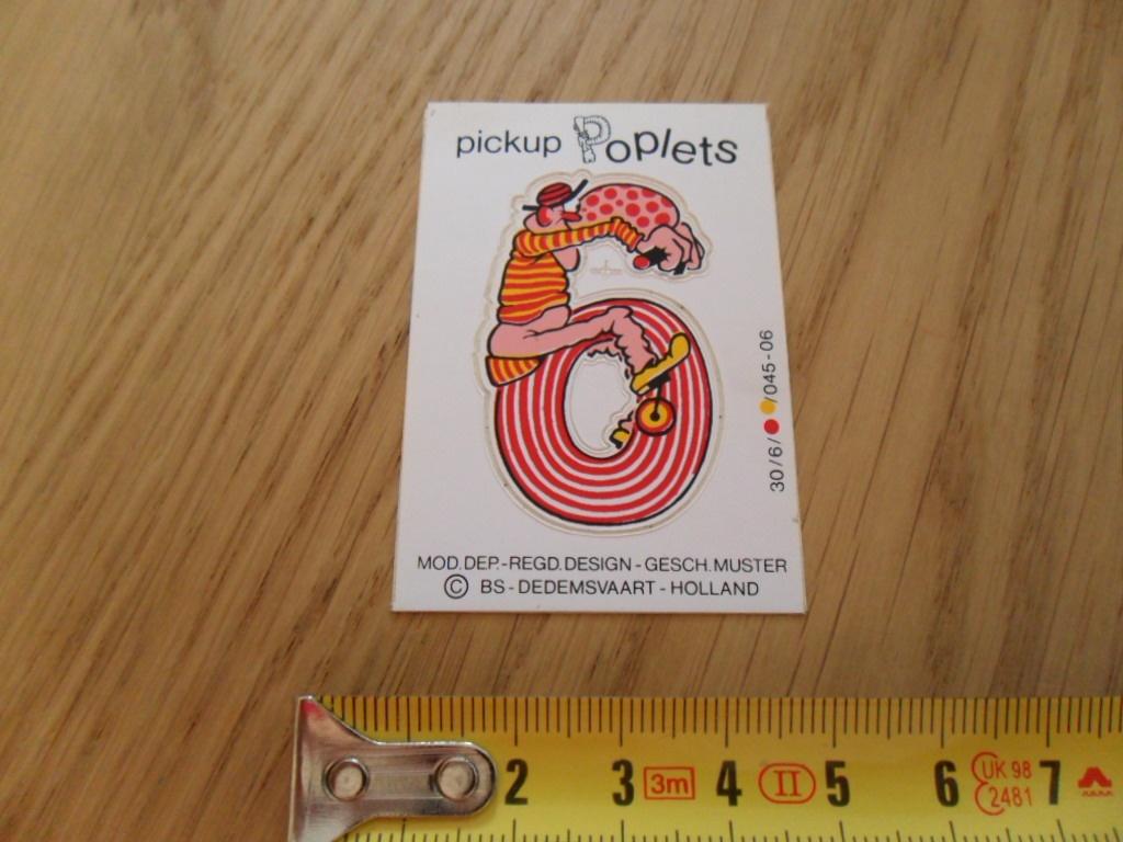 sticker klein pickup poplets cijfer 6 rood/roze fiets, Ophalen, Zo goed als nieuw