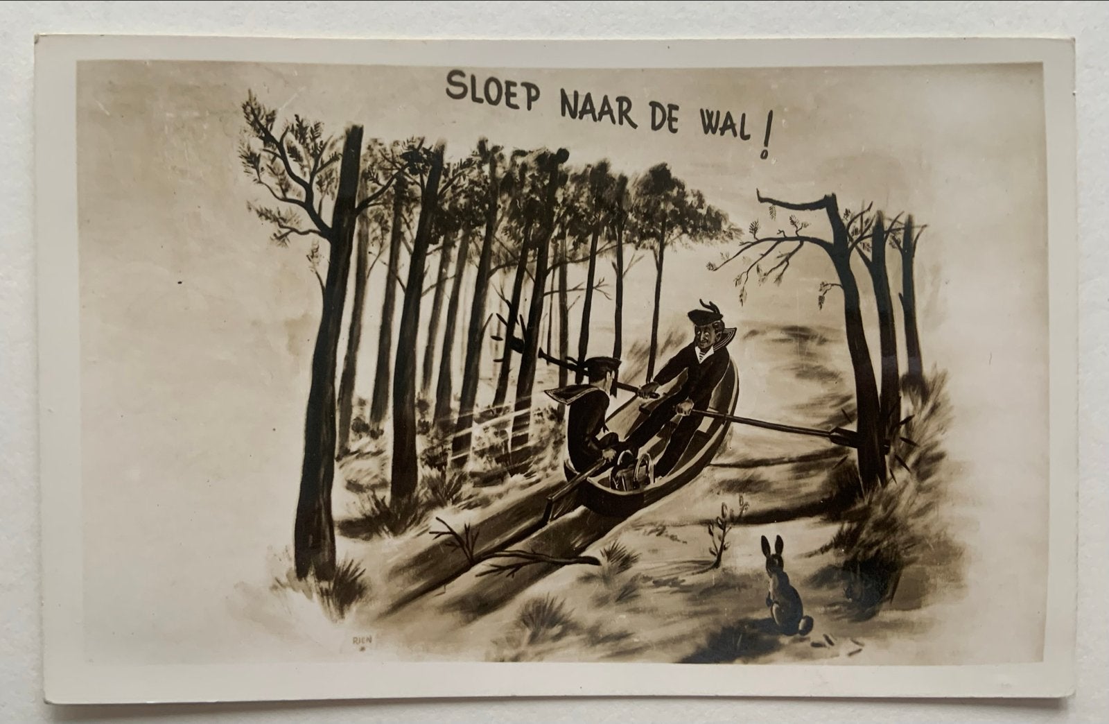 Unieke Maritieme Kaart 1958,Wandschildering M.O.K. Hilversum, Verzenden, 1940 tot 1960, Gelopen, Noord-Holland