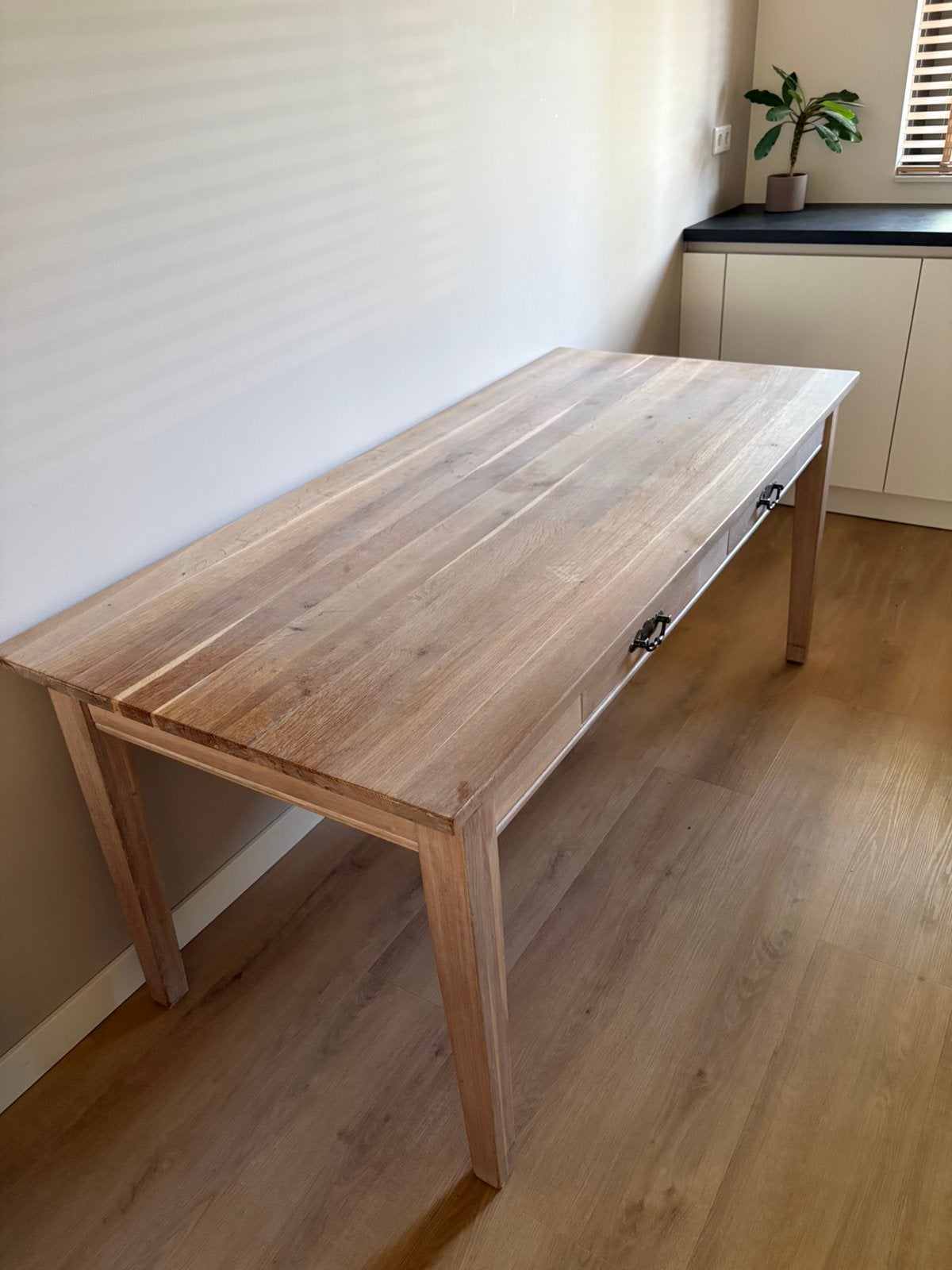 Houten Eiken Eettafel 180 x 80, Huis en Inrichting, Tafels | Eettafels, Ophalen, Eikenhout, 50 tot 100 cm, Zo goed als nieuw